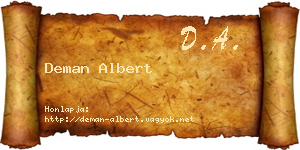 Deman Albert névjegykártya